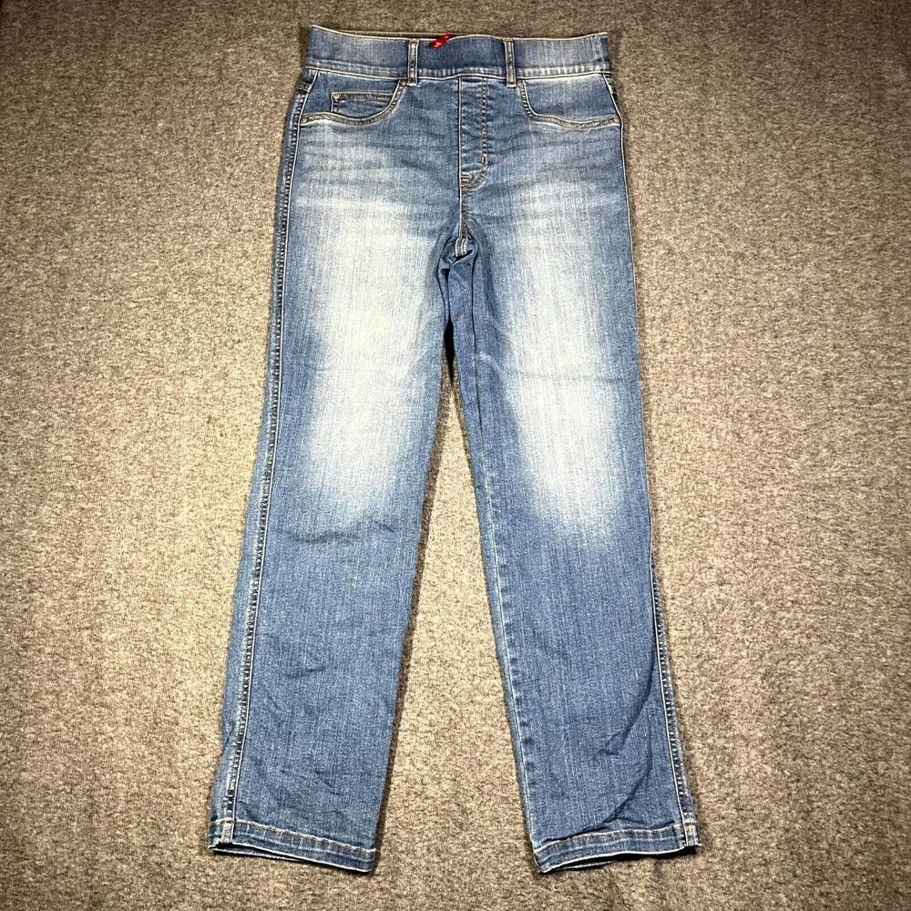 SPANXshape EveryWear Ankle Straight Leg Jeans Sz M Indigo Tummy Tamer Mom